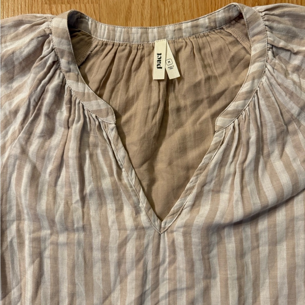 Pact Organic Coastal Double Gauze Throw-And-Go Dress Size Medium - Picture 6 of 6